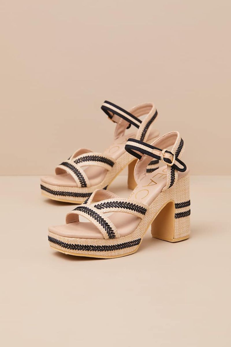 Beach by Matisse Adelaide Natural Raffia Embroidered Platform Ankle Strap Sandals