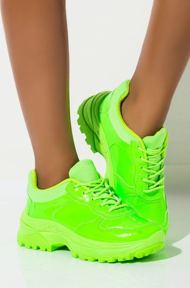 Overly Trendy Dad Sneakers in Neon