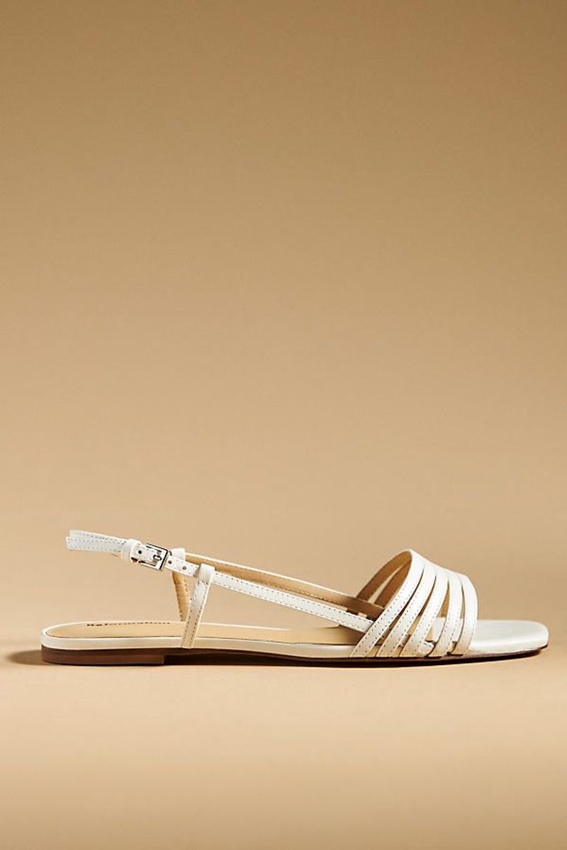 Reformation Millie Lattice Flat Sandals in White