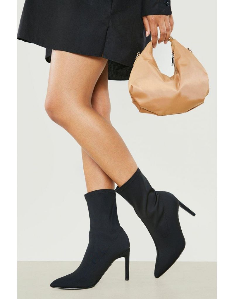 Pointed-Toe Sock Boots