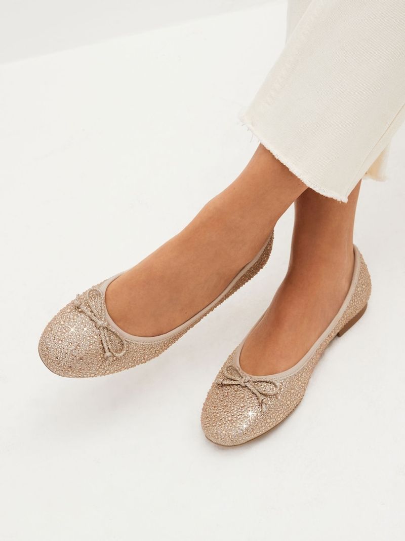 Overly Embellished Ballet Flats With Fit-and-Flare Dresses