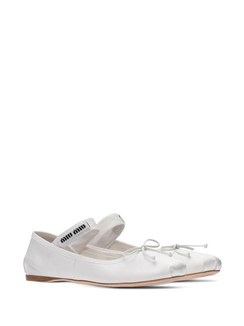 Miu Miu Logo Strap Ballet Flats