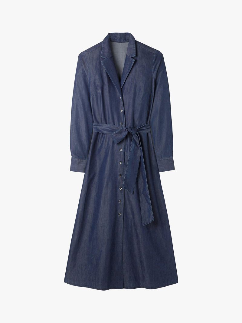 Boden Revere Collar Maxi Shirt Dress