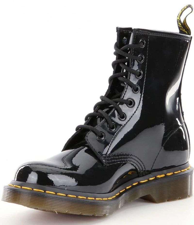 Patent Leather Combat Boots
