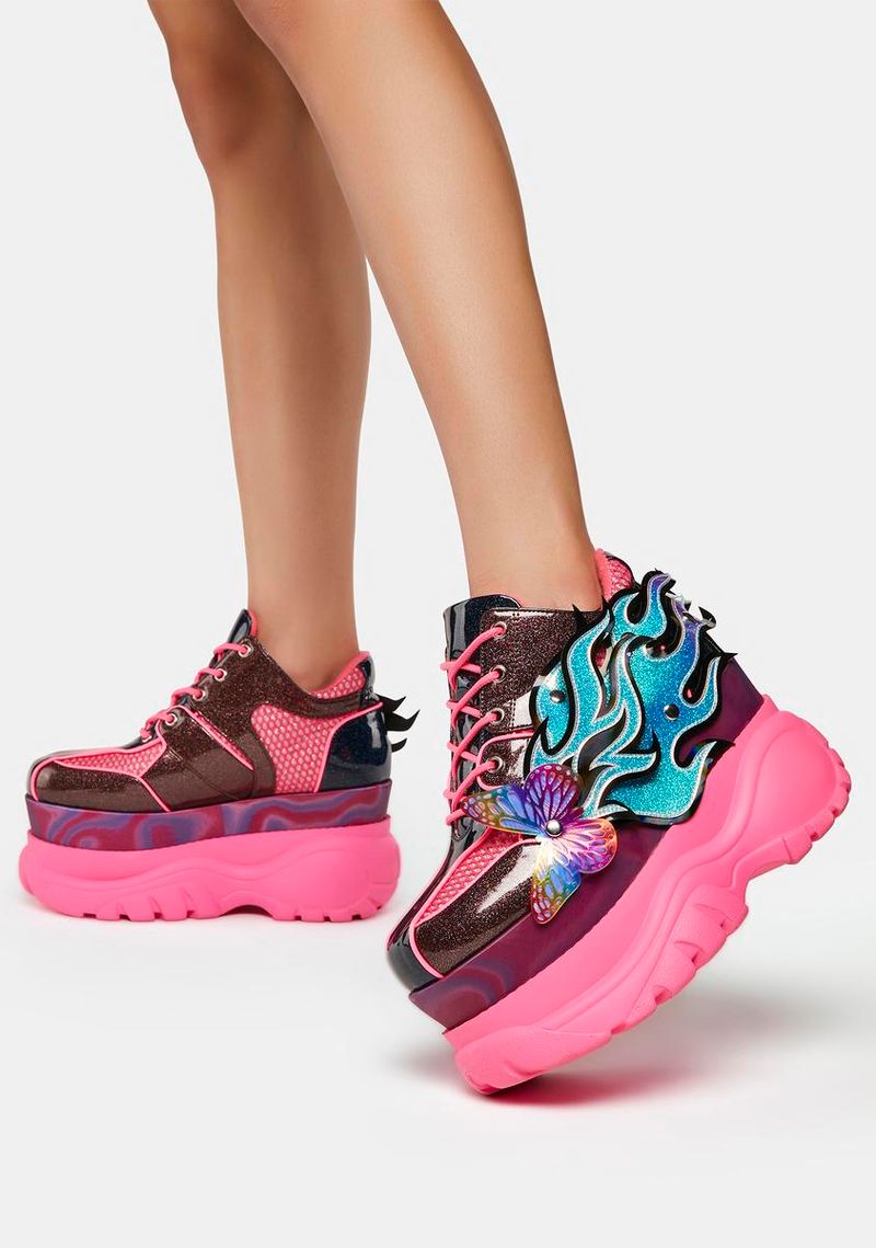 Overly Chunky Platform Sneakers (Plastic or Faux Patent)