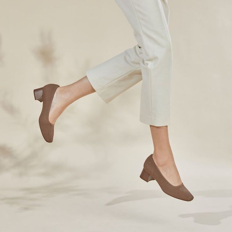 Vivaia Square-Toe Chunky Heels