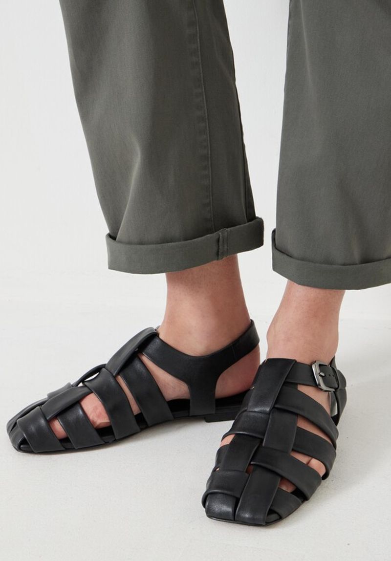 HUSH Leather Caged Fisherman Sandals