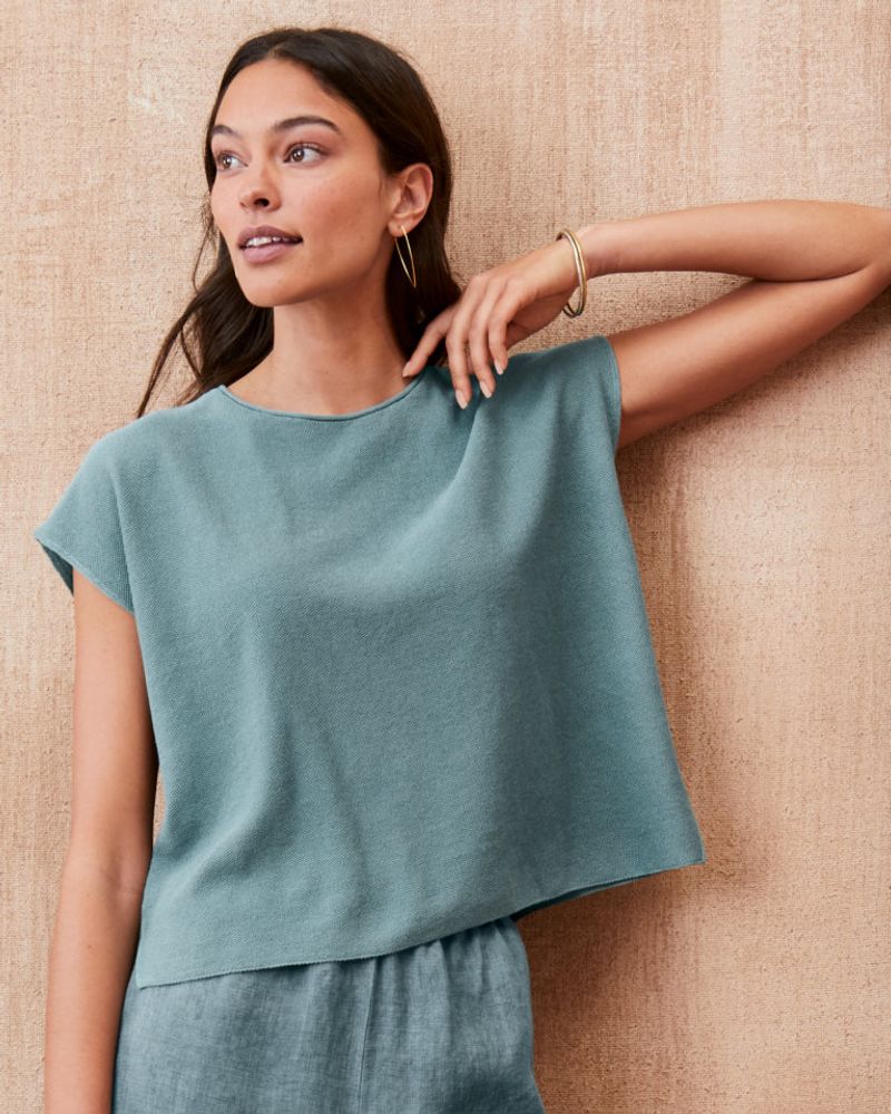 Eileen Fisher Organic Linen Box Top