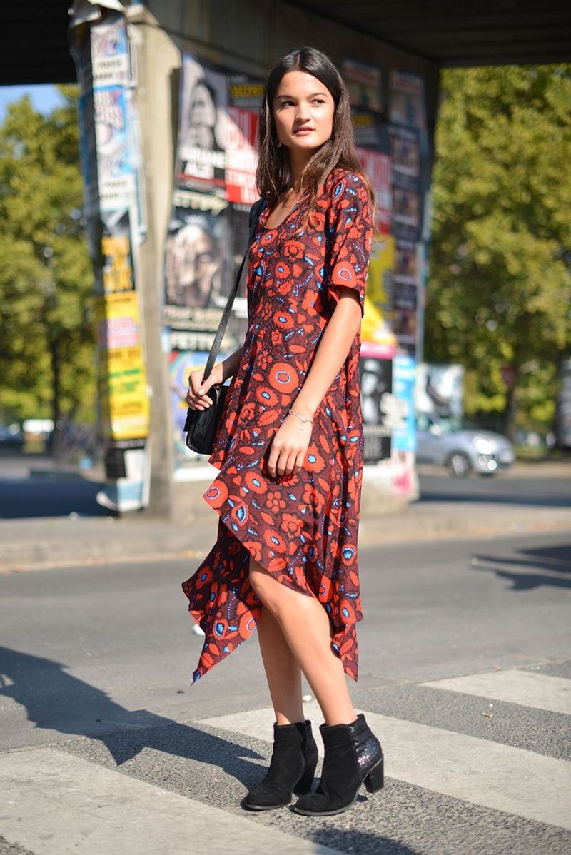 Heavy Ankle Boots with Lightweight Summer Dresses