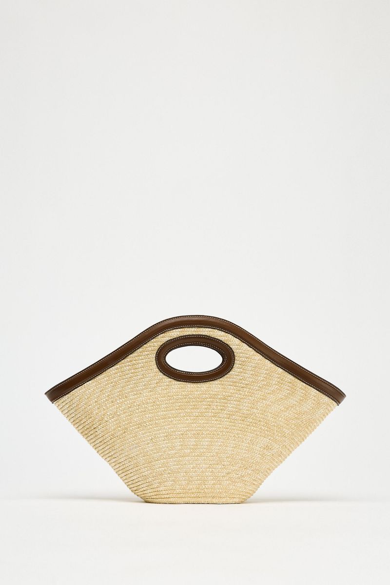 Basket Bag with Leather Details