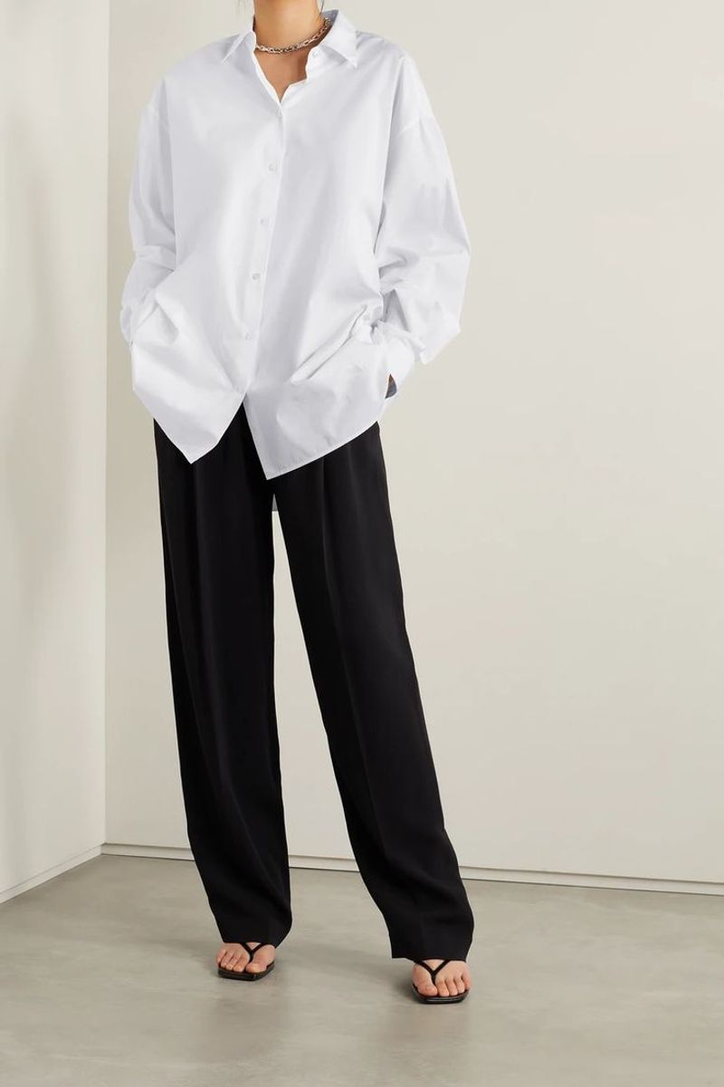 Crisp White Button-Down Shirt