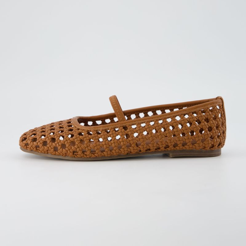 CUSHIONAIRE Weavy Squared Toe Woven Ballet Flat