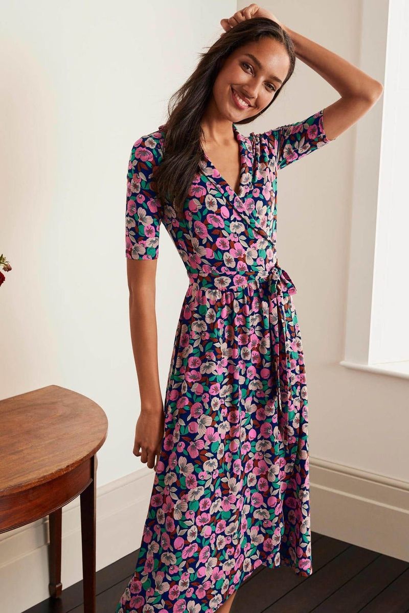 Boden Jersey Wrap Midi Dress
