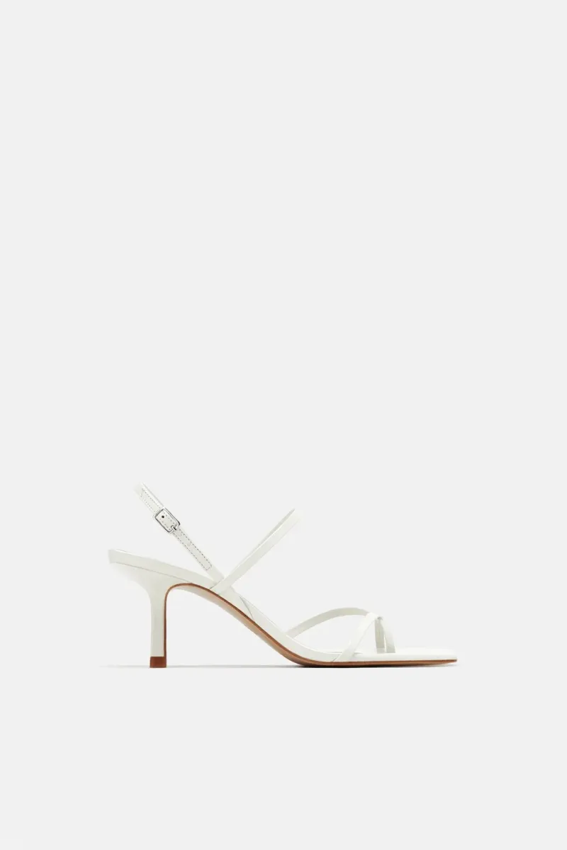 Zara Mid-Heel Strappy Leather Sandals