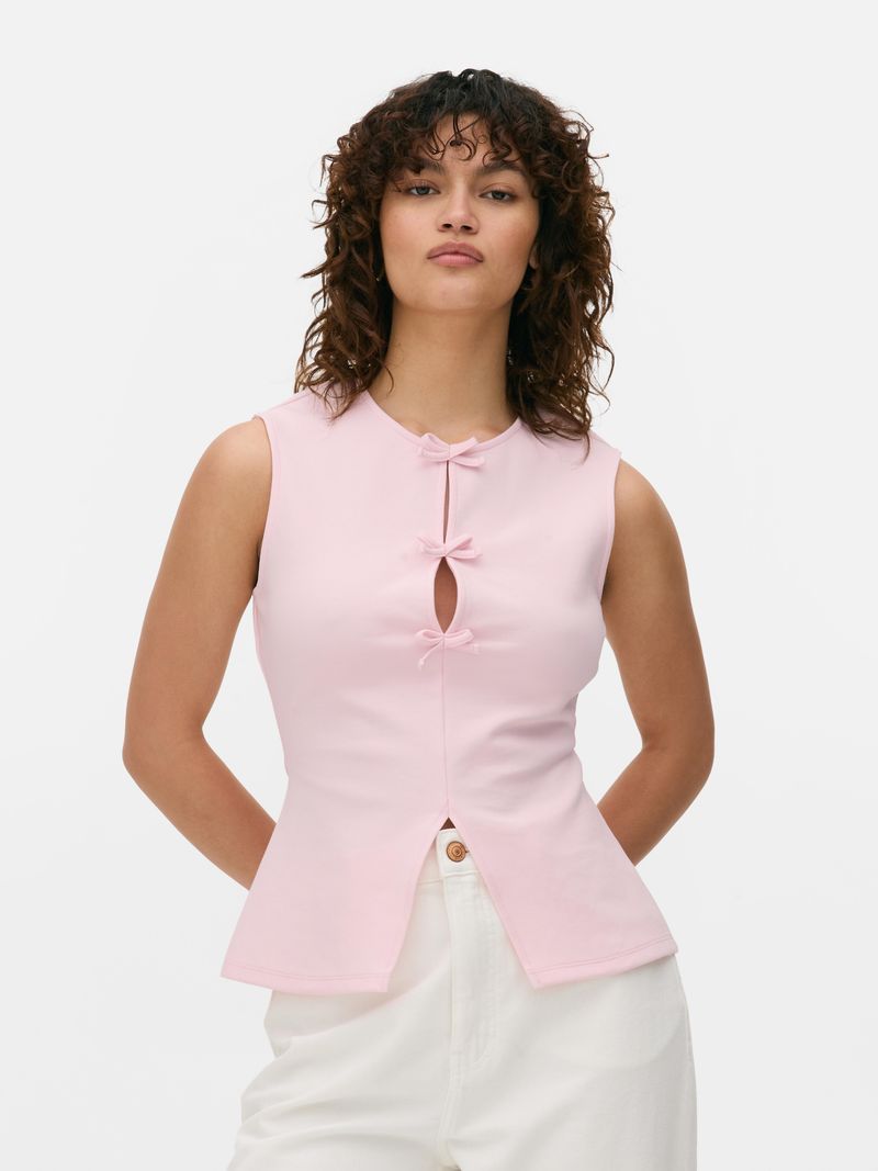 Primark Bow Detail Peplum Top