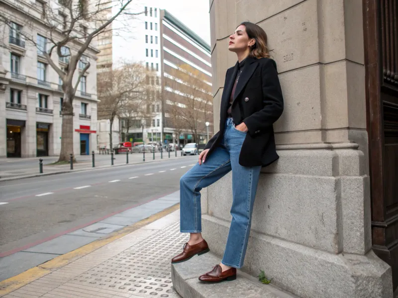 Blazer + Jeans + Loafers
