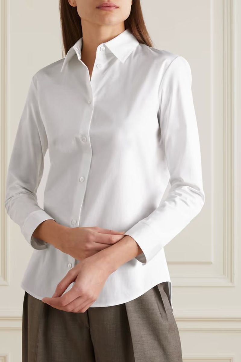 Crisp White Button-Down Shirt