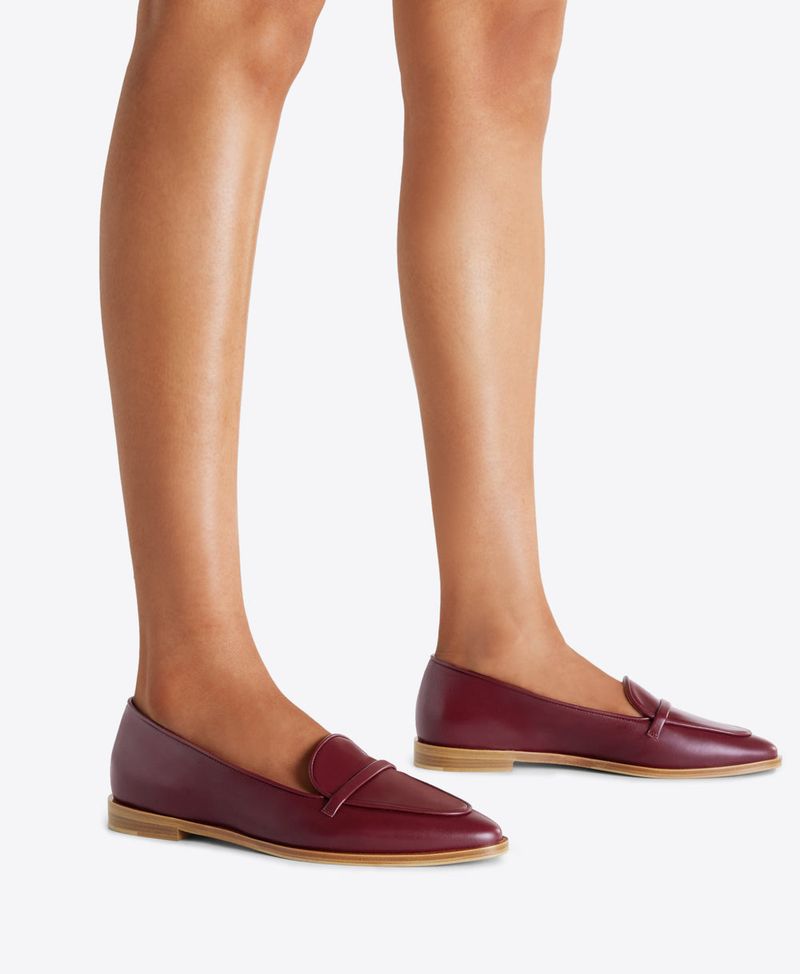 Almond-Toe Leather Loafers
