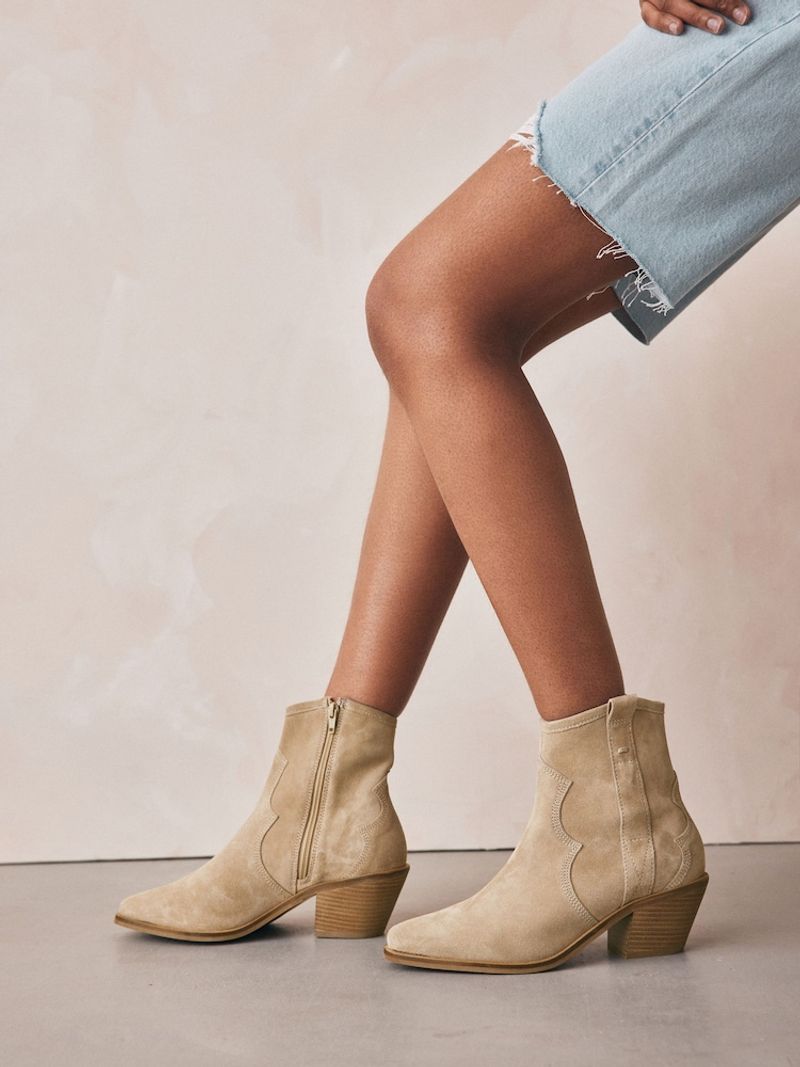 Neutral Suede Ankle Boots