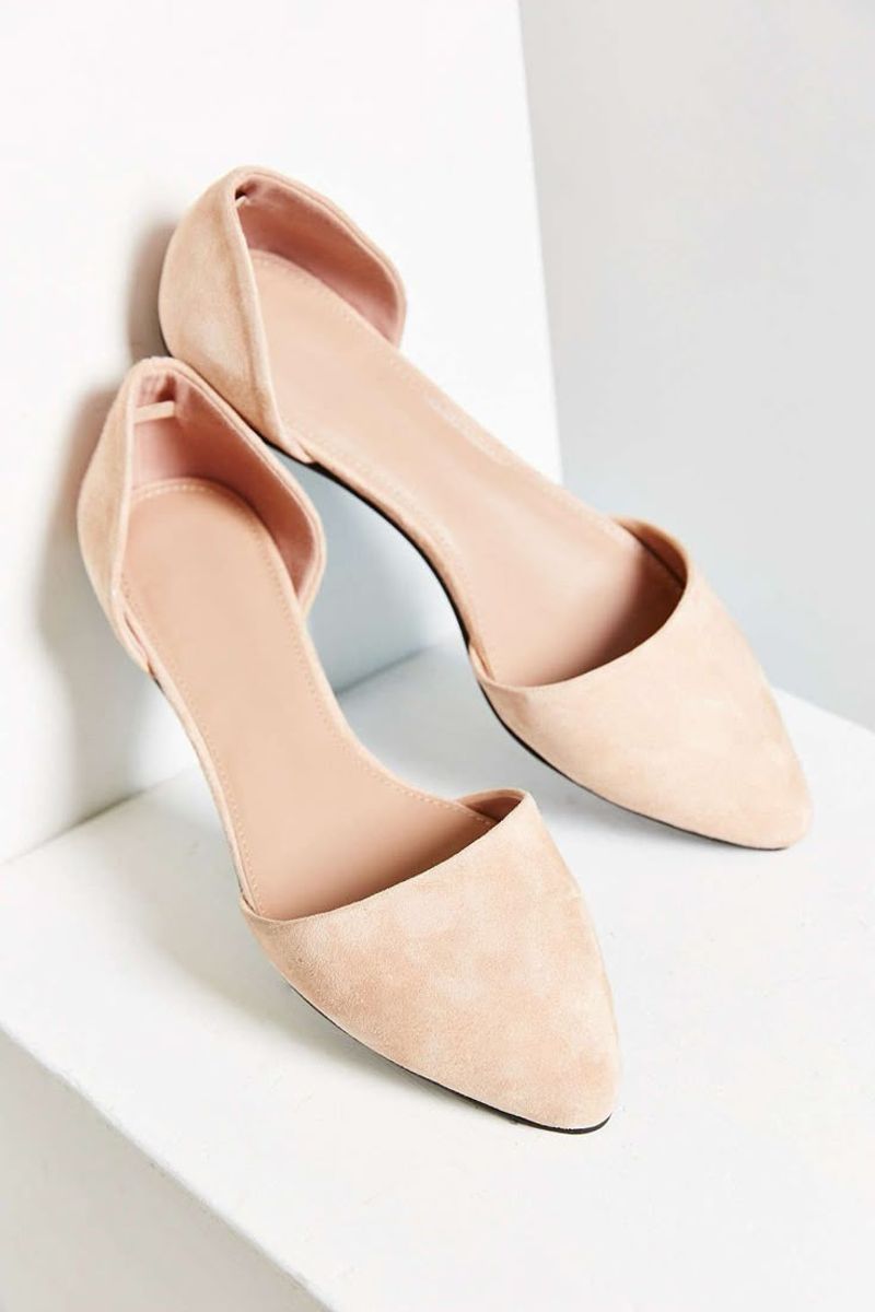 Suede Pointed-Toe D’Orsay Flats