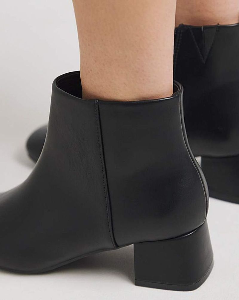 Low Block Heel Booties