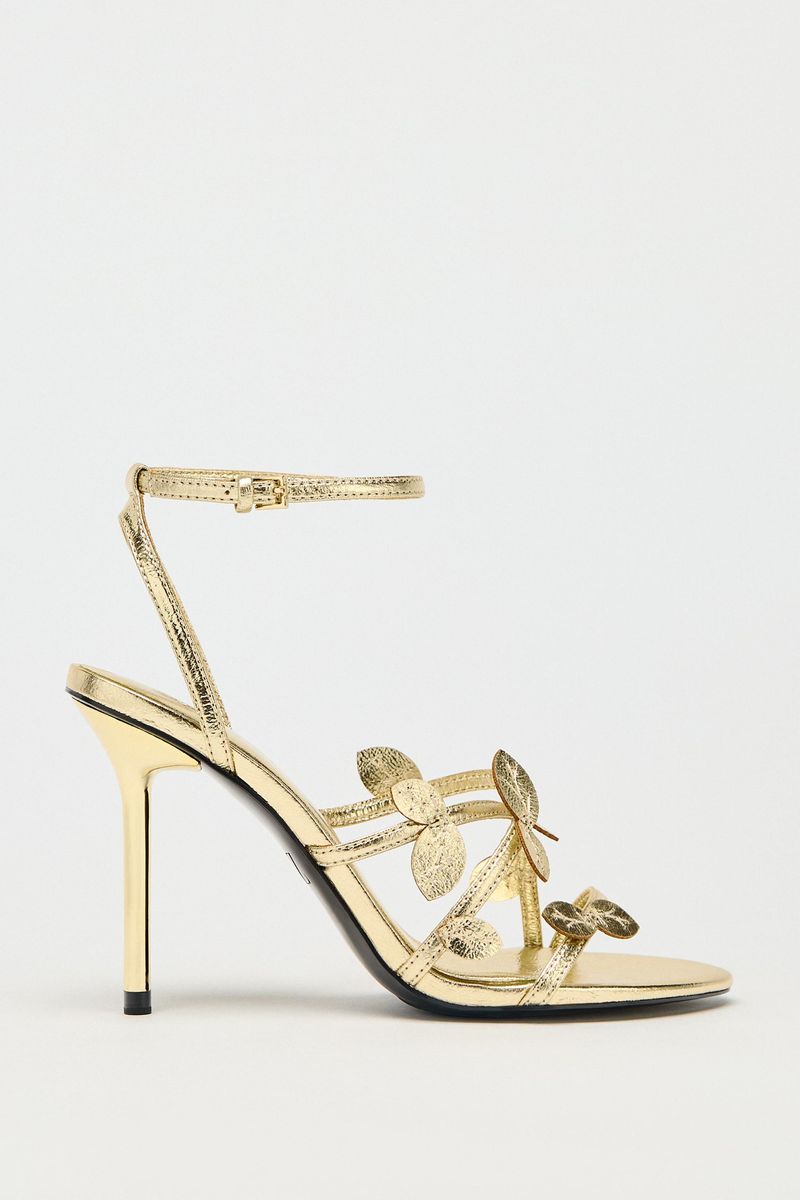 ZARA Metallic Effect Fancy Sandals