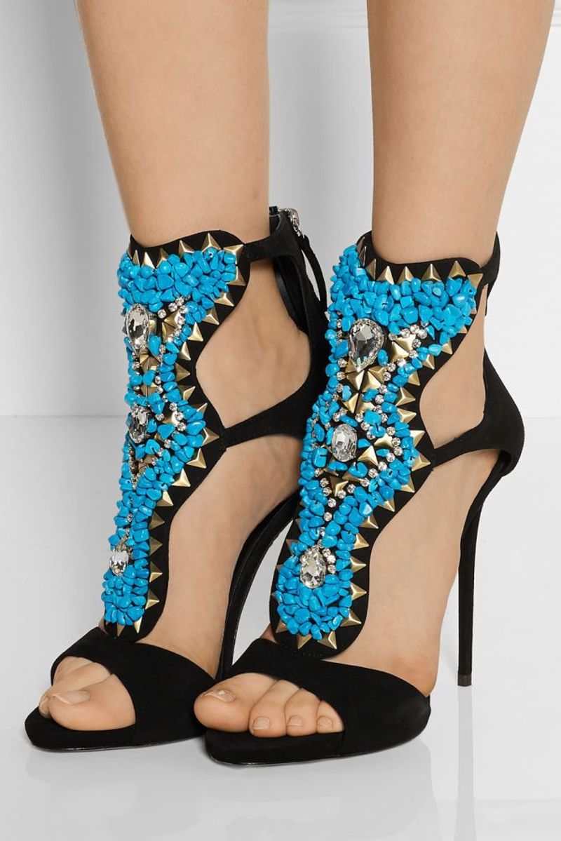 Heavily Embellished Heels or Flats