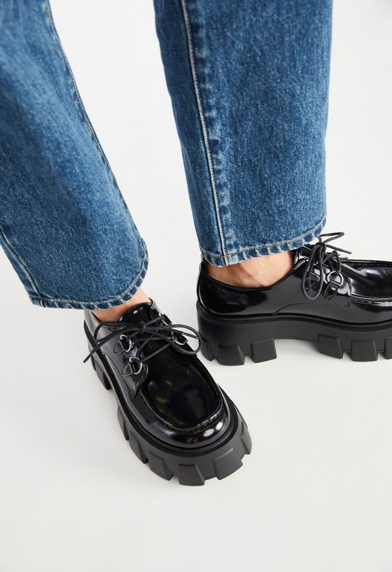 Exaggerated Patent Leather Lug Sole