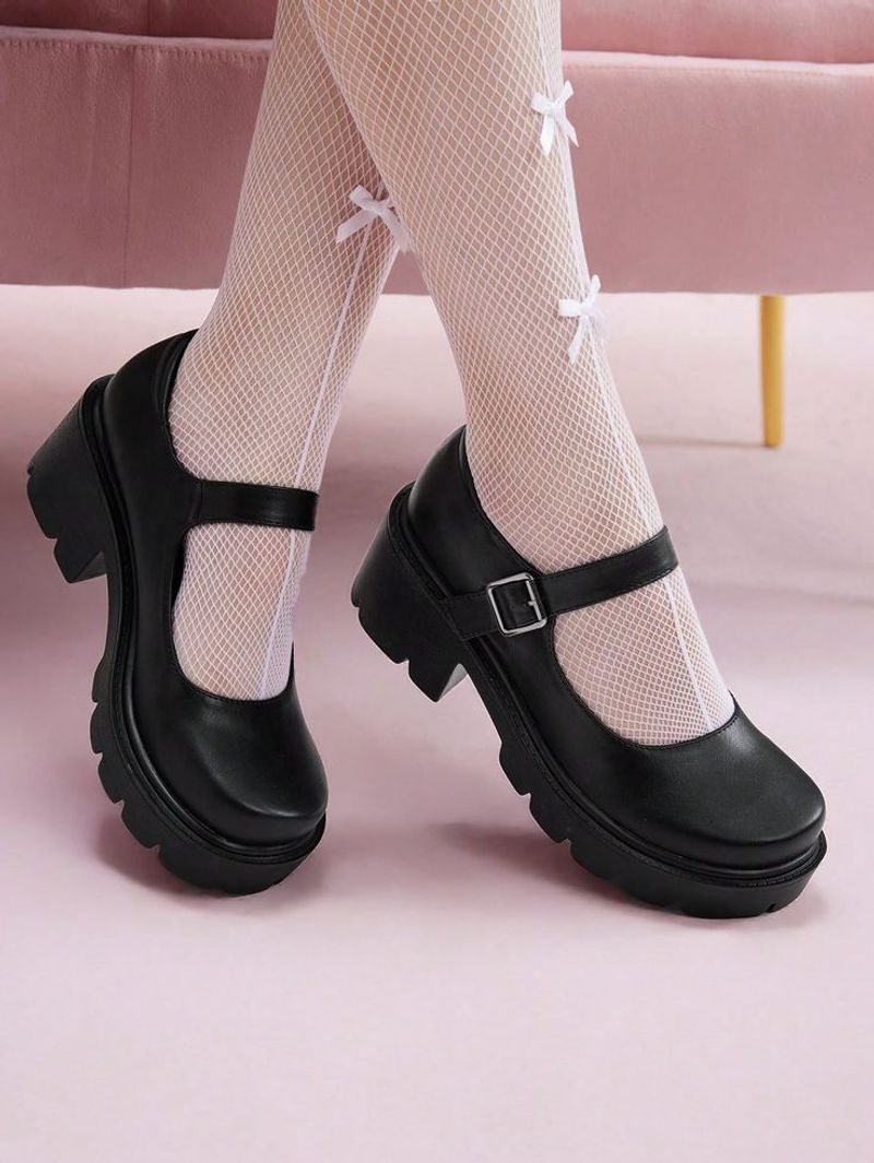 Round-Toe Flats with Thick Soles