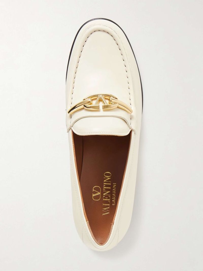 Valentino Garavani White Leather Loafers