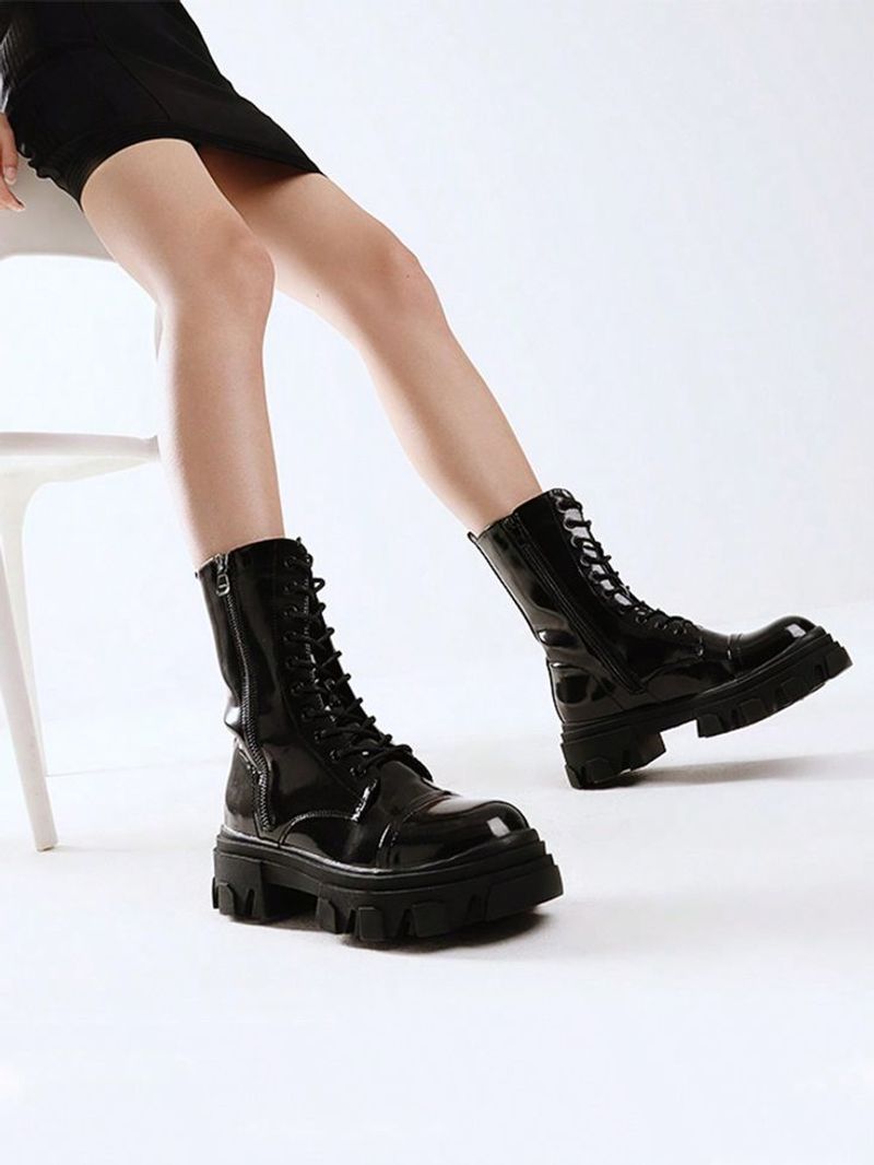 Mid-Calf Combat Boots