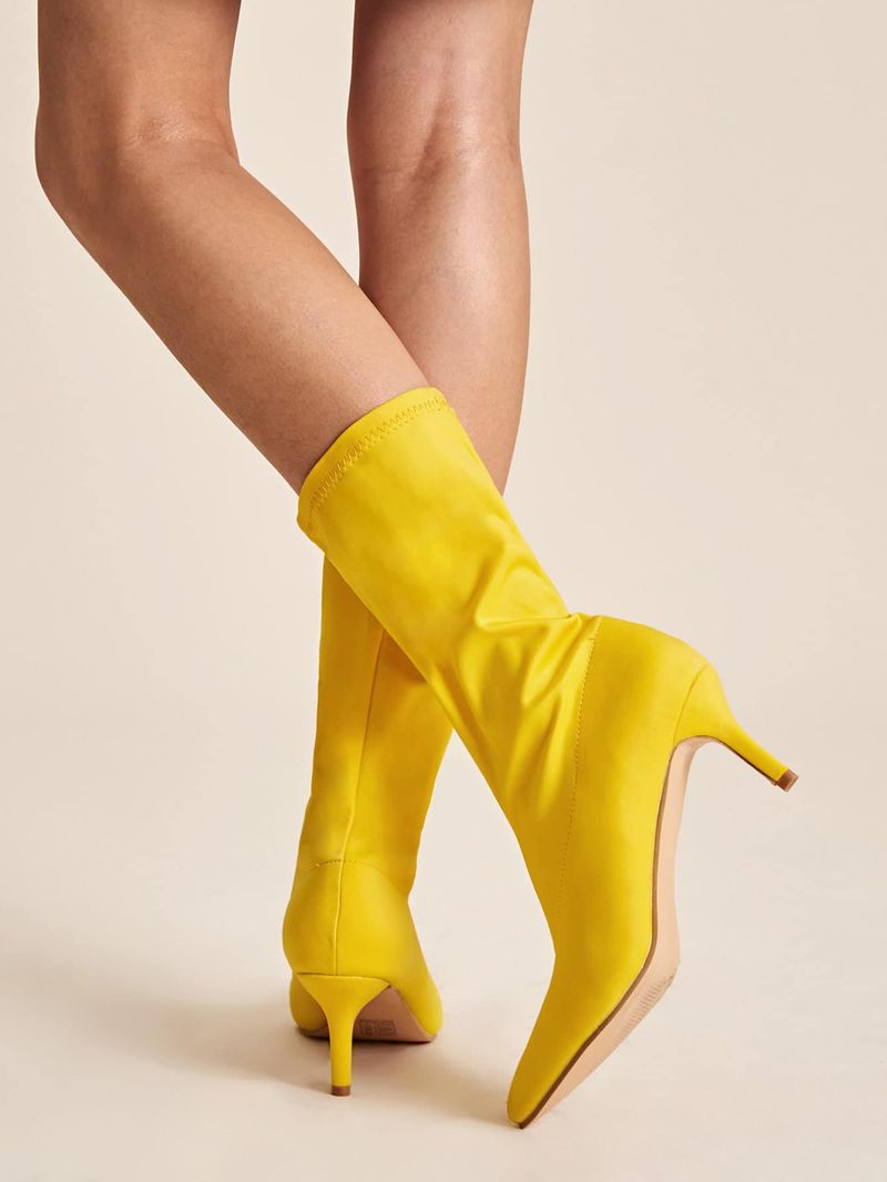 Super Pointed-Toe Sock Boots in Neon Colors