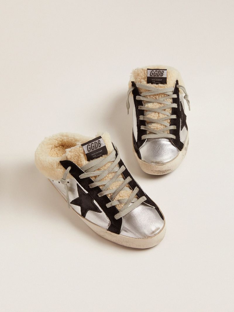 Golden Goose Super-Star Sabot Laminated Sneakers