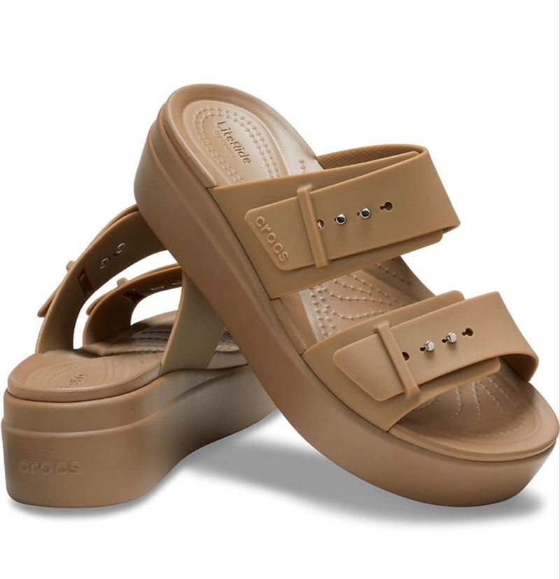 Crocs Brooklyn Buckle Low Wedge Platform Sandal
