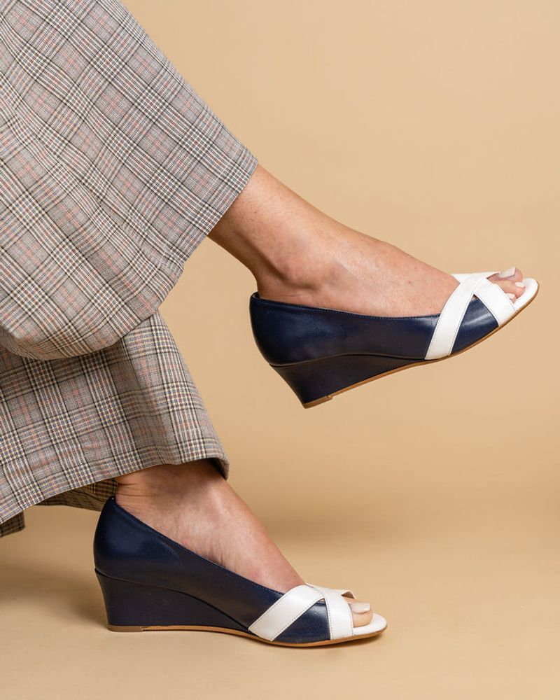 Patent Peep-Toe Wedges With Formal Dresses