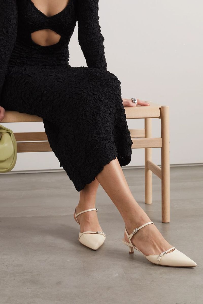 Kitten Heels with a Sharp Silhouette