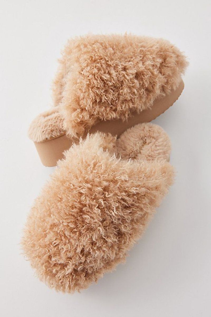 Fuzzy or Faux Fur Flats