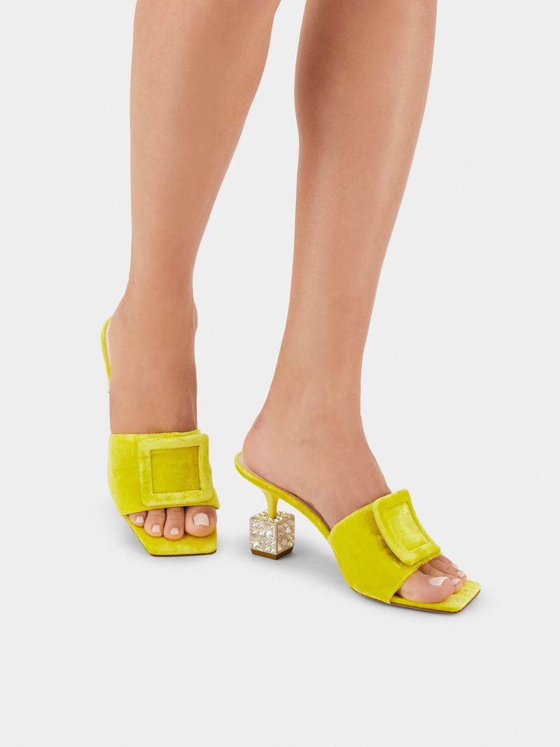 Roger Vivier Cube Strass Heel Mules