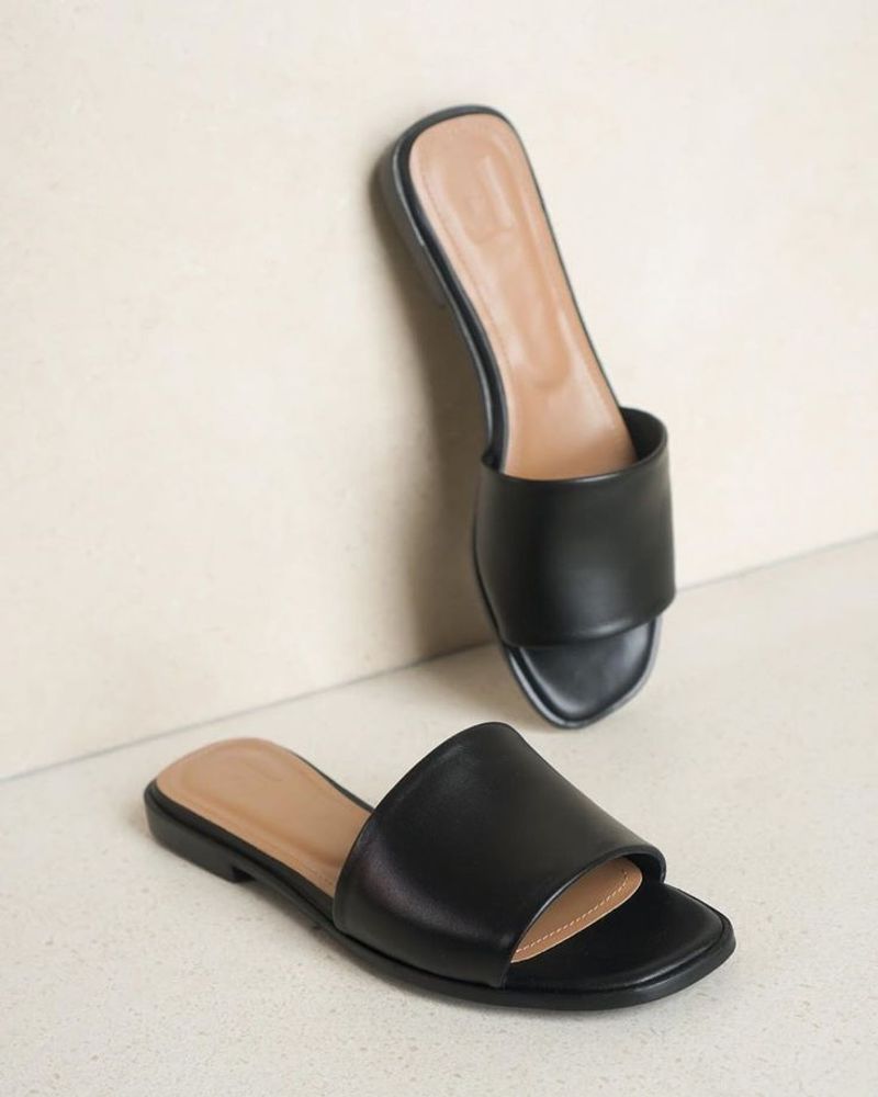 Sleek Leather Slides