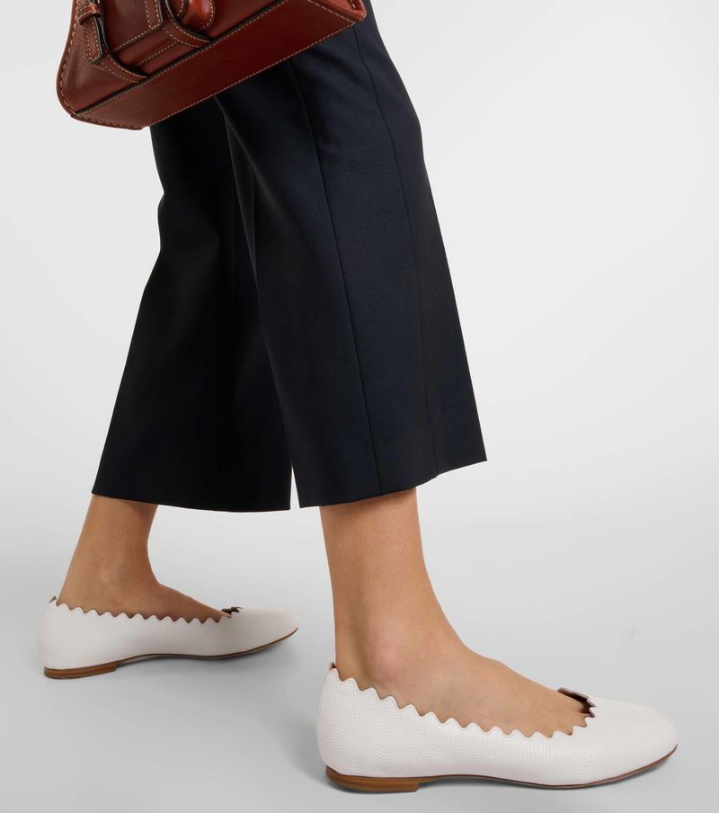 Chloe Lauren Scalloped Ballet Flats