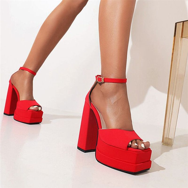 Peep-Toe Heels (With Thick Platforms)