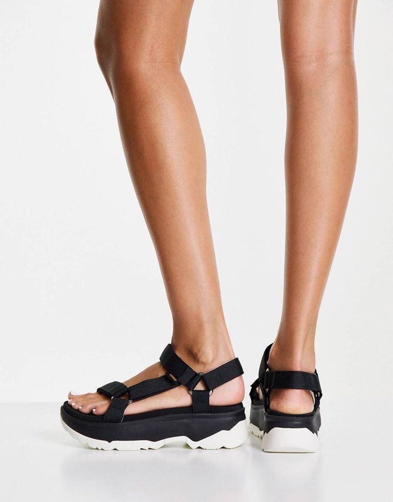 Chunky Platform Sport Sandals with Velcro Overload