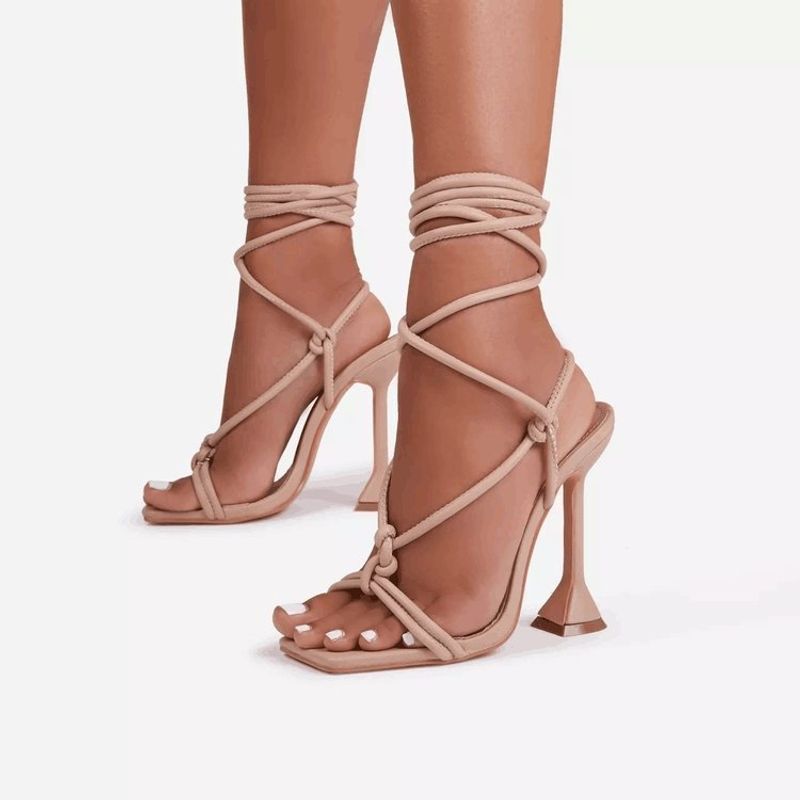 Sculptural Heeled Sandals with Geometric Details