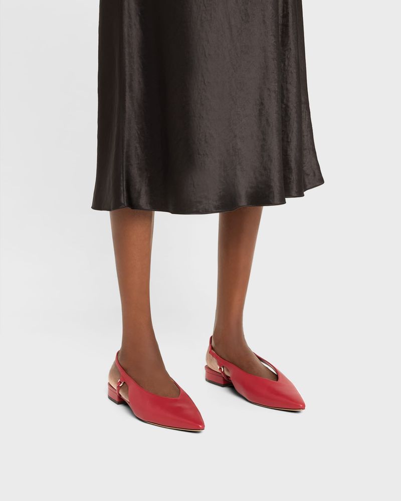 Vince Ines Leather Slingback Ballerina Flats