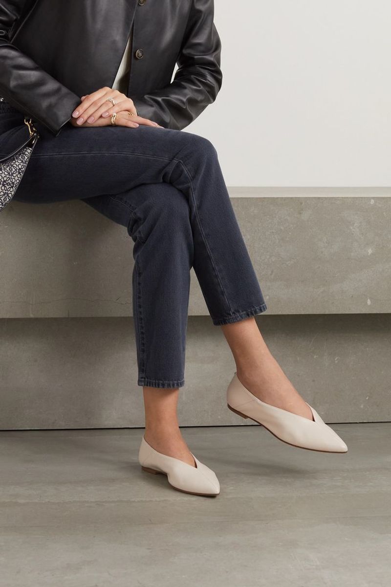Pointed-Toe Flats in Neutral Tones