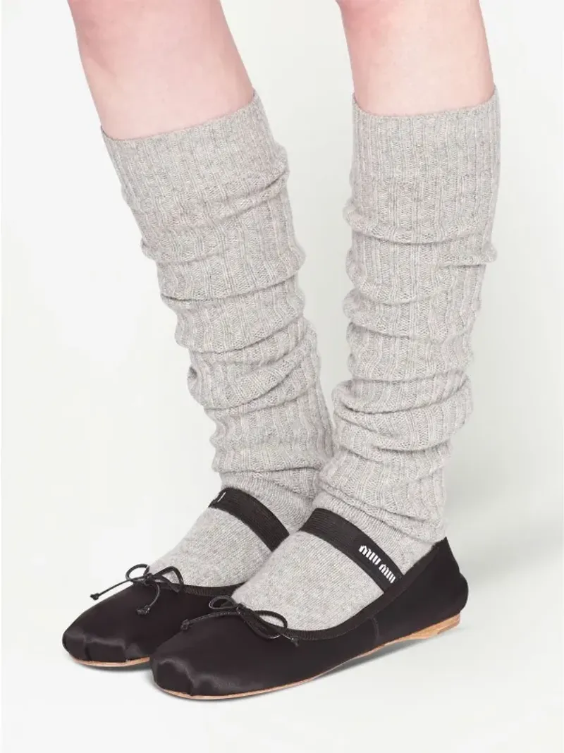 Miu Miu Logo Strap Ballet Flats