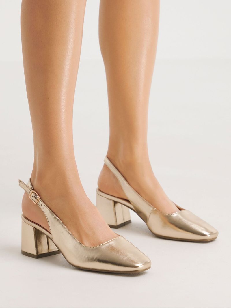 Low-Block Heel Slingbacks with Cushioned Footbeds