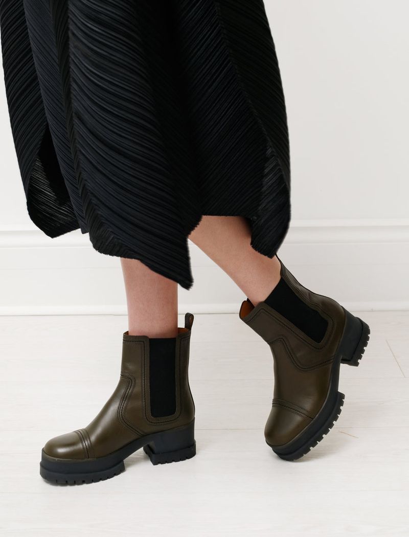 Suede or Leather Chelsea Boots with Lug Soles