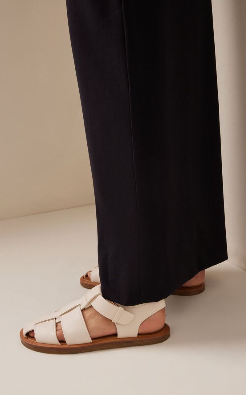 The Row Fisherman Flat Leather Sandals