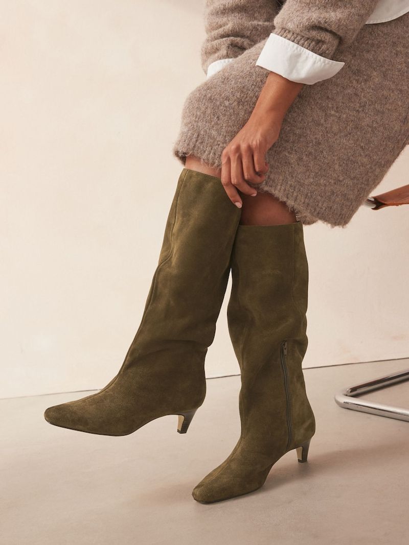 Suede or Leather Knee-High Boots